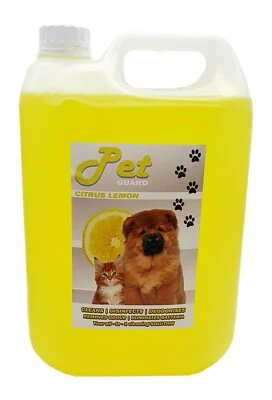 Pet Kennel Disinfectant Cattery Deodoriser Cleaner Pet Guard Lemon 5L Container