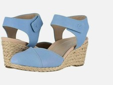 New Vionic Women's Aruba Loika Orthaheel Espadrille Wedge Blue Variety Sizes