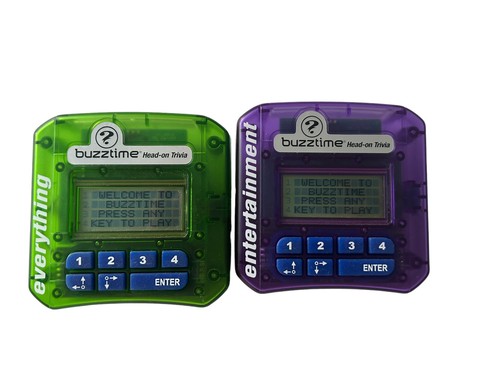 2 Buzztime Head-On Challenge SPORTS Wireless by Cacacor Hand Held Game Trivia