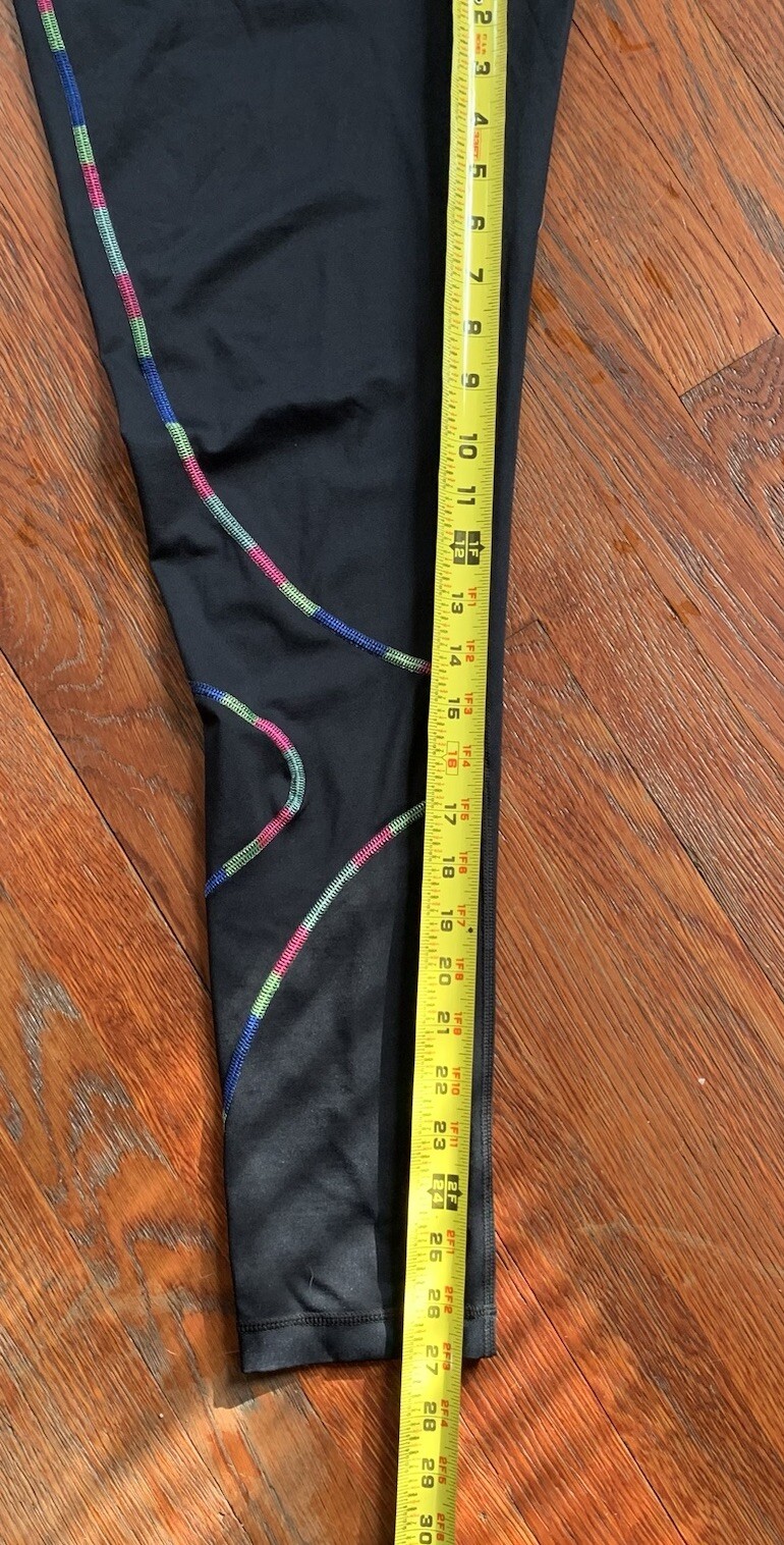 FILA Pantaloni da Allenamento Nero Punto Arcobaleno Leggings Elasticizzati Yoga Corsa Grandi