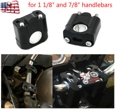 Handlebar Bar Mount Clamps Risers Adaptor 7/8'' To 1 1/8'' For Dirt Pit Bike Black