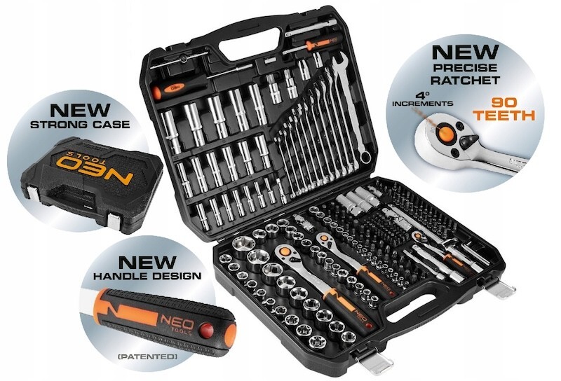 NEO TOOLS PROFESSIONAL SOCKET WRENCHES SET 219 PCS 1/2