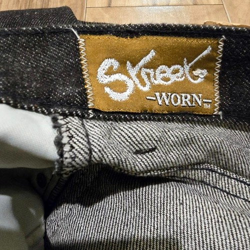 NOS Vtg Street Worn Black Jeans 12 Slim Girls High Rise Straight Leg 23.5X27.25 - Picture 12 of 17
