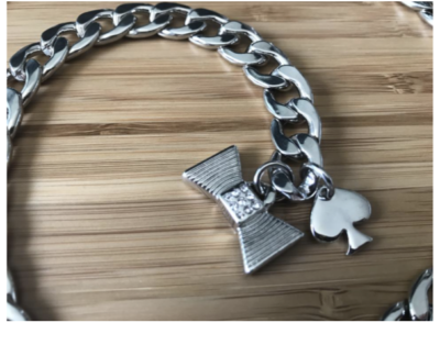 Kate Spade SILVER CHAIN Belt Accented with hanging Bow NEW  display picture 1
