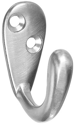 National Hardware N830-142 Hook, Robe, Single-Prong, Satin Nickel - Quantity 40 - Picture 2 of 2