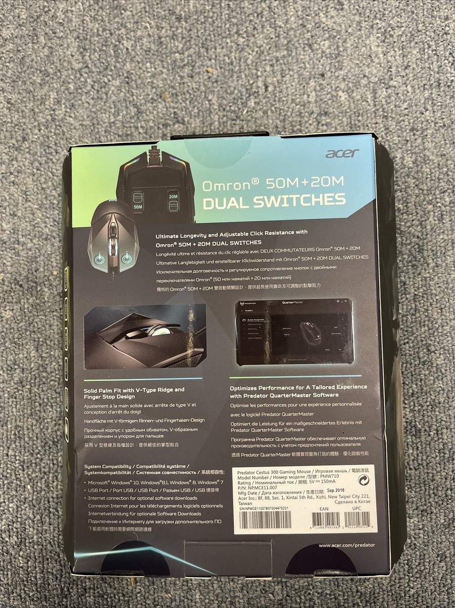 Acer Predator CESTUS 300 Wired Gaming Mouse - Black | eBay