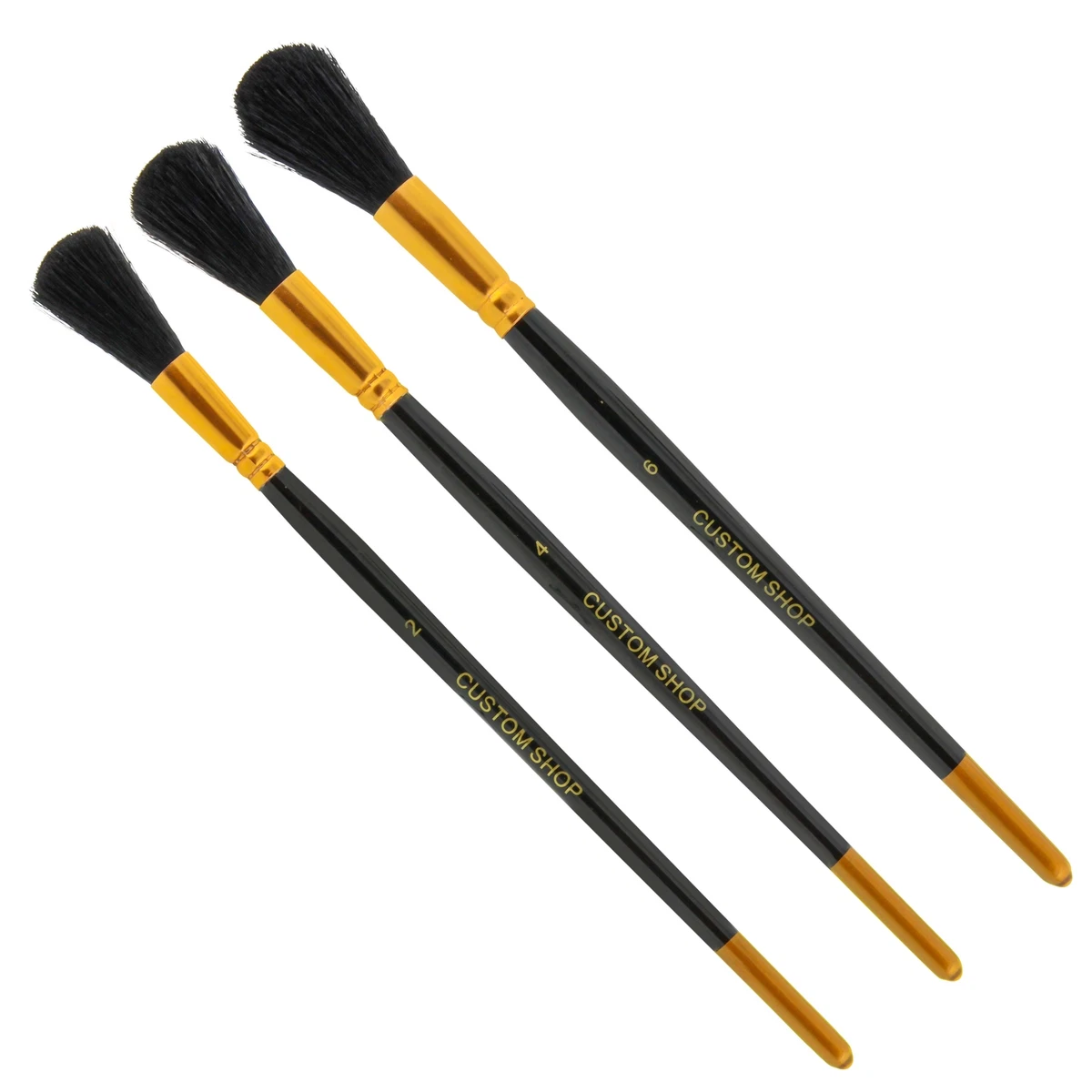 Set of 3 Mop Brushes for Sign Painting Sizes 2 4 6 Brush Squirrel Taklon Hair