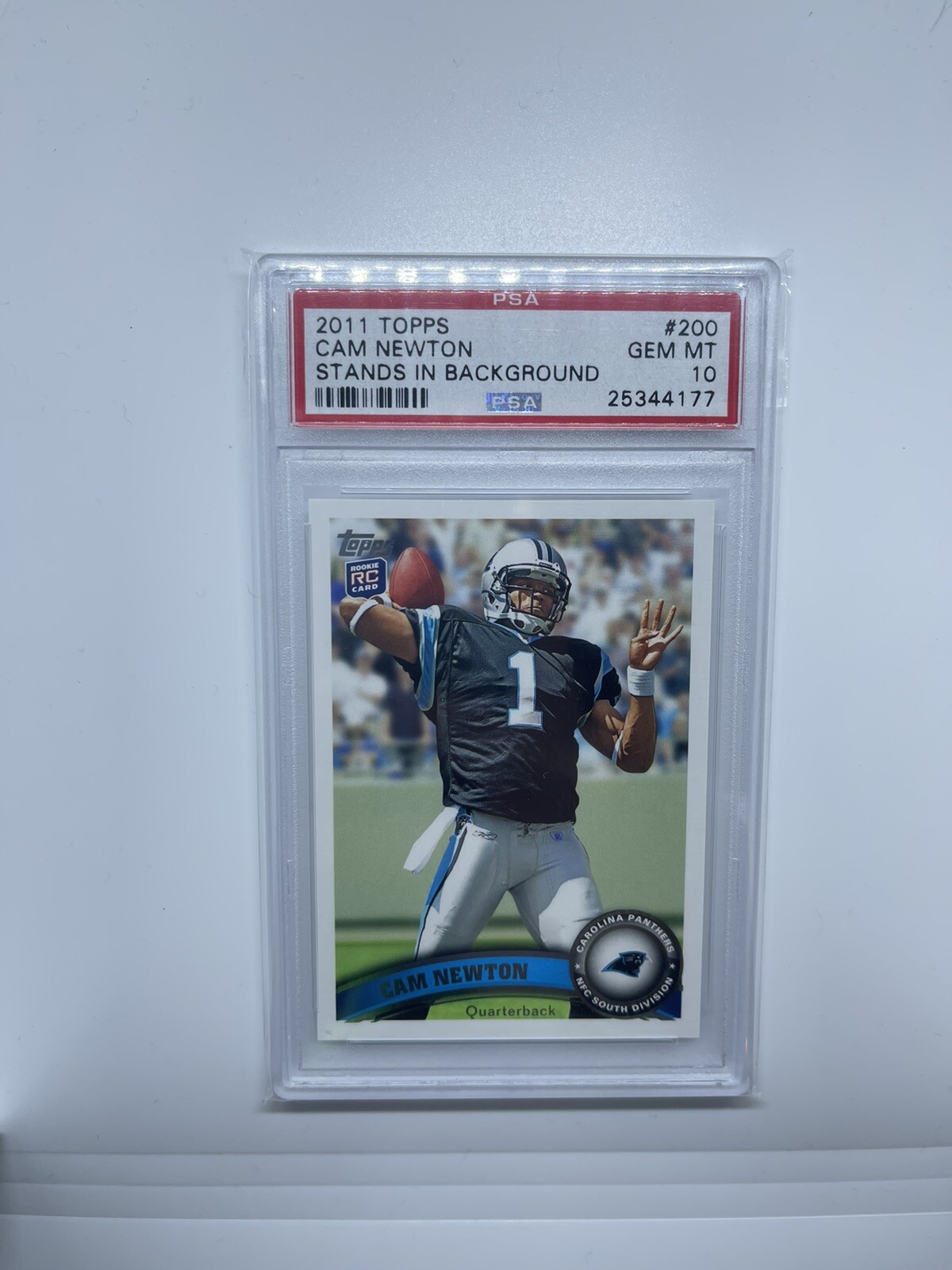 Cam Newton Topps #200 Stands in Background