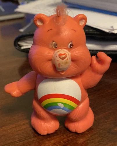 Vintage Care Bears Poseable Figure Pink Cheer Bear 1983 Kenner Rainbow