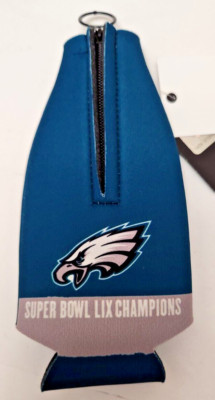 Philadelphia Eagles NFL Super Bowl LIX 2 Time Champions Zip-Up Bottle Koozie