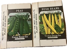 CARD SEED CO., Fredonia, N.Y. 1930s-1950s Seed Boxes, NOS Great Graphics