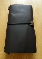 Leather Travelers Notebook A5 Travel Journal with Lined Insert 8.5X5.5 Brown