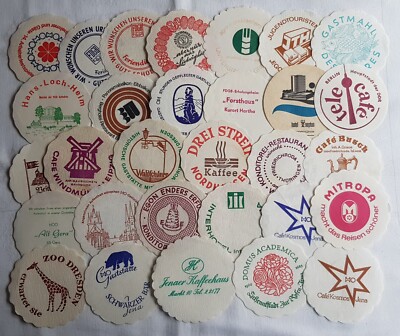 AUSWÄHLEN aus DDR Tropfdeckchen Gaststätte Hotel Cafe Kaffee Konditorei usw.
