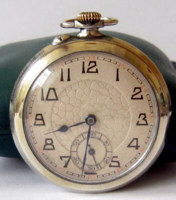 ANTIQUE RARE SWISS UNBRANDED OPEN FACE POCKET MEN'S WATCH AND SERVICED # 194