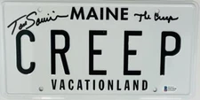 TOM SAVINI CREEPSHOW SIGNED SCREEN ACCURATE LICENSE PLATE THE CREEP BAS 628