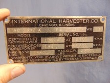 1957 1958 1959 Era International A Series Ac Truck Body Tag Original Rat Rod 1957 1958 1959 Era International A Series Ac Truck Body Tag Original Rat Rod