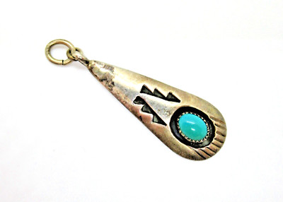 Navajo Anhänger 925 Sterling Silber JOHN WHITE Türkis Mexico Pendant silver