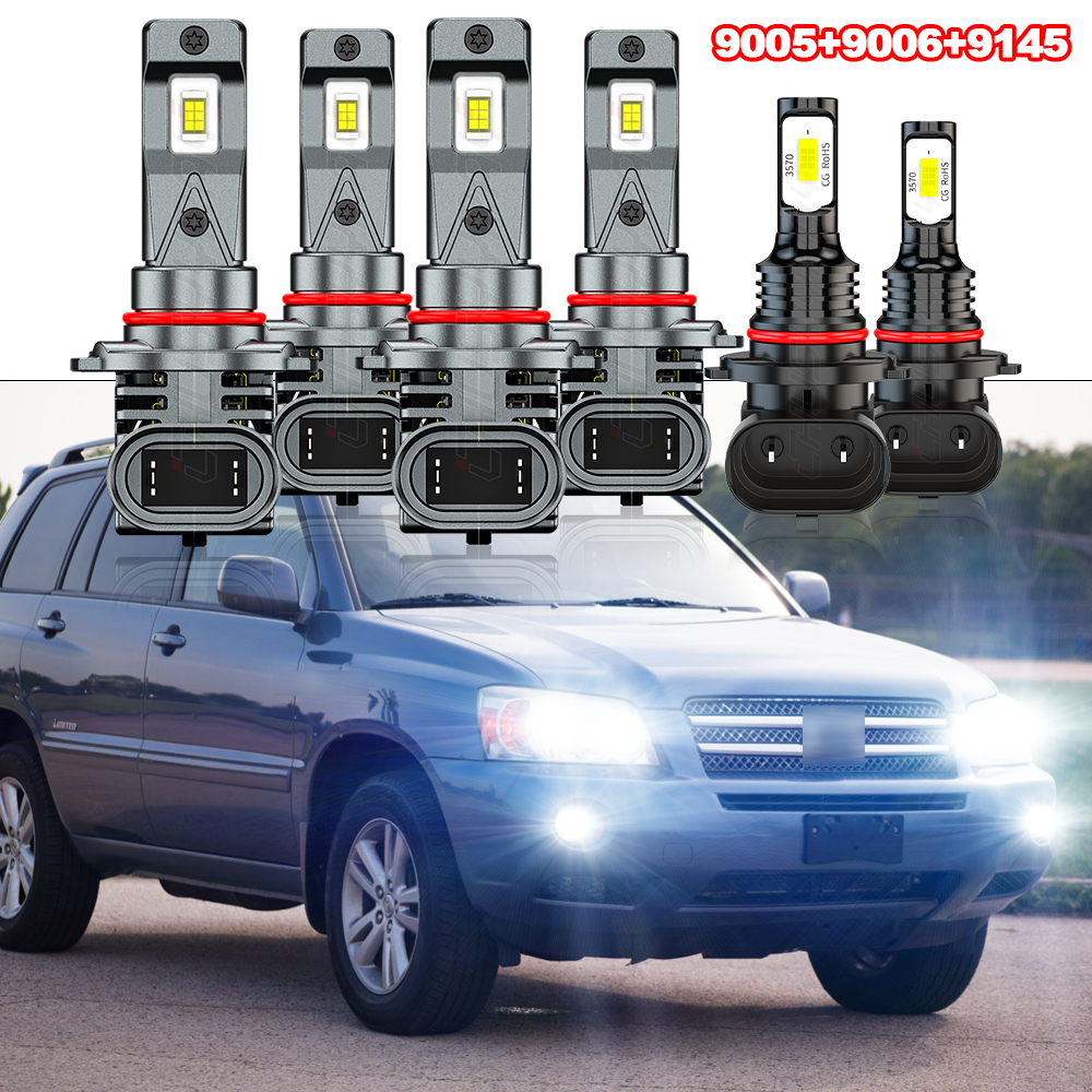 FIT Toyota Highlander 2004 2005 2006 2007 LED Headlight Hi/Lo +