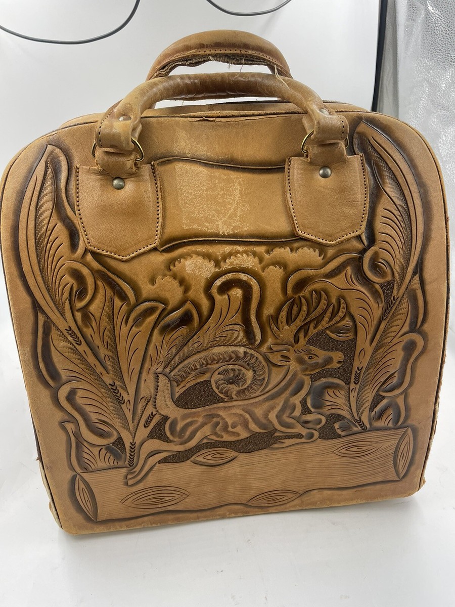 Bowling Bag, Vintage, Hand-Tooled Leather, Mexican | eBay