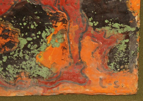 VINTAGE ABSTRACT OIL PAINTING NUDE COUPLE PORTRAIT SIGNED - Picture 11 of 12