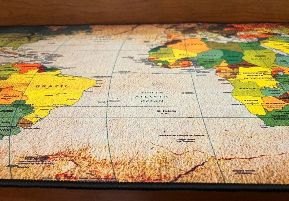 Computer Mouse Keyboard Pad Worldwide World map 30" 5/16 x 12" NEW - Image 2 of 2