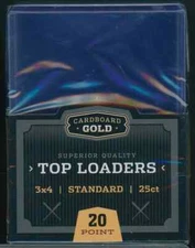 25 Top Loaders x 20 - Cardboard Gold (3 by 4) - Quantity of toploaders 500