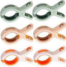 Plastic Beach Towel Clips Pegs Large Travel Holiday Sunbed Chair Grips x 6 Packs
