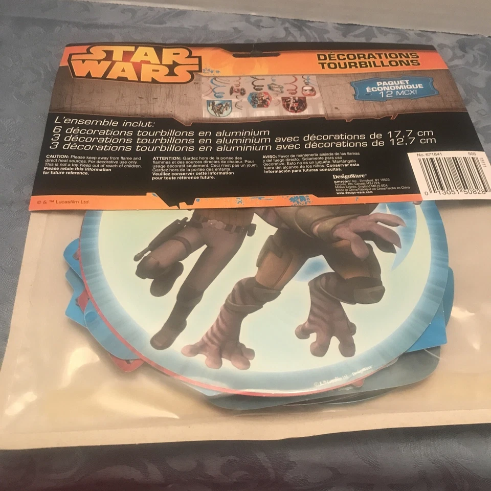 NUEVO DISEÑO AMSCAN STAR WARS FIESTA VALOR PACK 12 PACK REMOLINO DECORACIONES Foto 3 de 3