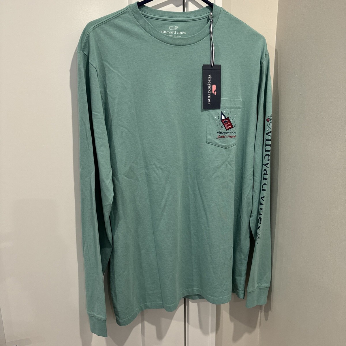 VINEYARD VINES MEN'S MED CREW LONG SLEEVE POCKET T-SHIRT MARTHA'S