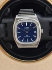 Timex Automatic 83 E-Line Navy Blue Dial 34mm Vintage Reissue Watch - Scratched