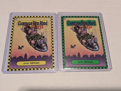 2010 GARBAGE PAIL KIDS FLASHBACK SERIES 1 DYIN' DINAH YELLOW AND GREEN PARALLELS