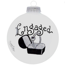 Heart Gifts by Teresa - Engaged Ornament – Hand Painted Glass USA Made