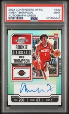 2023-24 Contenders Optic Amen Thompson Green Rookie On-Card Auto /75 PSA 9. rookie card picture