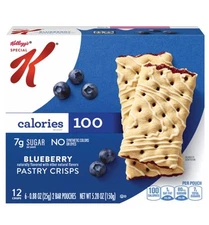 🟠 New Kellogg's Special K Blueberry Fruit 7g Calories Pastry 5.28oz (12 Crisps)