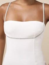 Lulus Upscale Flirt Ivory Rhinestone Sleeveless Bodycon Midi Dress XL