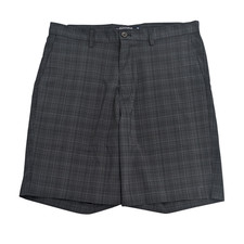 CHAPS Golf Shorts Black Gray Plaid Mens Size 34 Casual Dress Performance Preppy