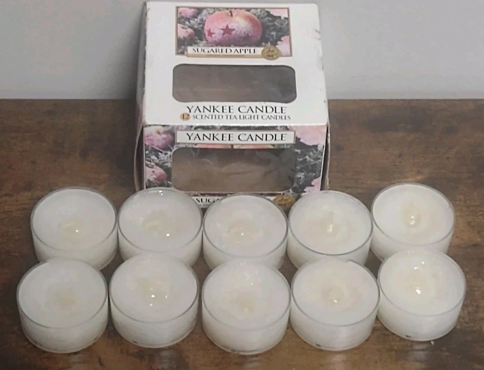 Yankee Candle Sugared Apple Scented Tea Light Candles Open Box Of 10 Retired - Image 3 of 3