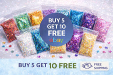 Image of Glitter Chunky Mix 5g Festival BUY 5 GET 10 FREE Cosmetic Hair Eyes Lips Body