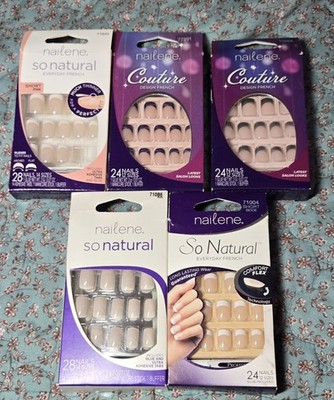 (5) Nailene Nail Studio Nails Assorted Styles New! Glue On