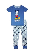 Mickey Mouse Toddler Boy's Character Blue Short-Sleeved Cotton Pajama Set