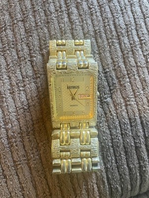 BENRUS Wristwatch Gold Tone Stainless Steel *TESTED*