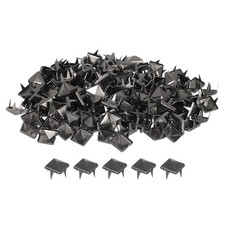 150Pcs Square Pyramid Rivets for Clothing, 7mm Four-Jaw Studs Spikes, Black