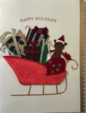 Papyrus- Christmas-  Sleigh Of Presents- Embellishments, Fabric, Metallic Paper