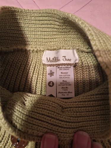Matilda Jane Secret Fields Mossy Glen Sweater Size 4 - Picture 2 of 5