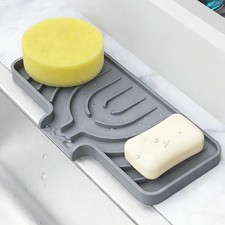 Sponge Holder for Kitchen Sink, Dish Sponge Holder  Soap Tray with Drain, Ba...