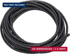 5.5 Yards Genuine Leather Cord 4mm Round Braided Bolo Leather Cord Strip Braidin