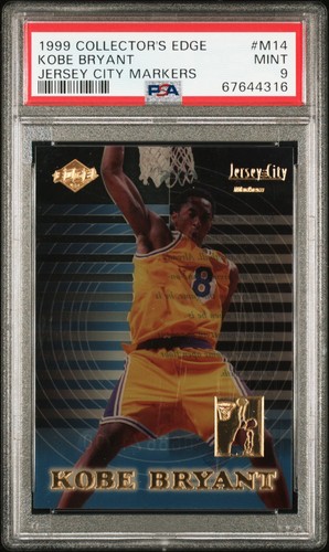 1999 Collector's Edge Kobe Bryant Jersey City Markers /1500 PSA 9 Pop 20, 3 10's