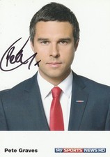 Pete Graves [TV Presenter - Sky Sports] Signed Colour Promo Card