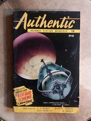 Authentic Science Fiction Monthly #40 Vintage Dec., 1953 British Pulp Digest