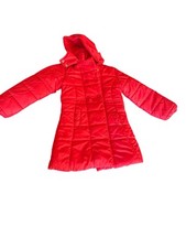 Red Quilted Girls Hooded Jacket With Bow Detail By MIMANIA Size 14 Made In Peru